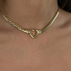 Demi Fine 18K Gold Plated Heart Cuban Chain Necklace