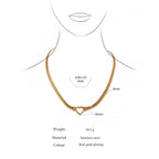 Demi Fine 18K Gold Plated Heart Cuban Chain Necklace