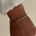 Demi Fine 18K Gold Tennis & Cuban Chain Bracelet Necklace Set