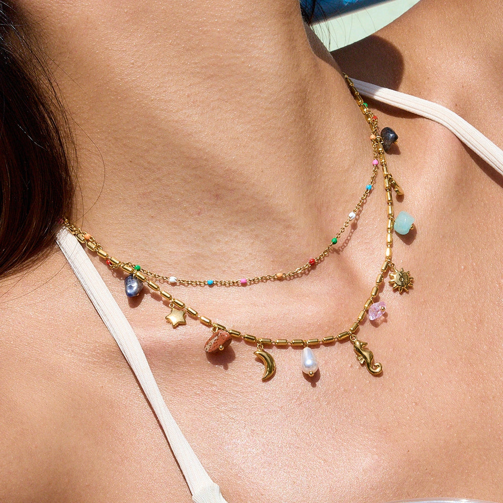 Demifine 18K Gold Plated Double Heart Pendant Necklace