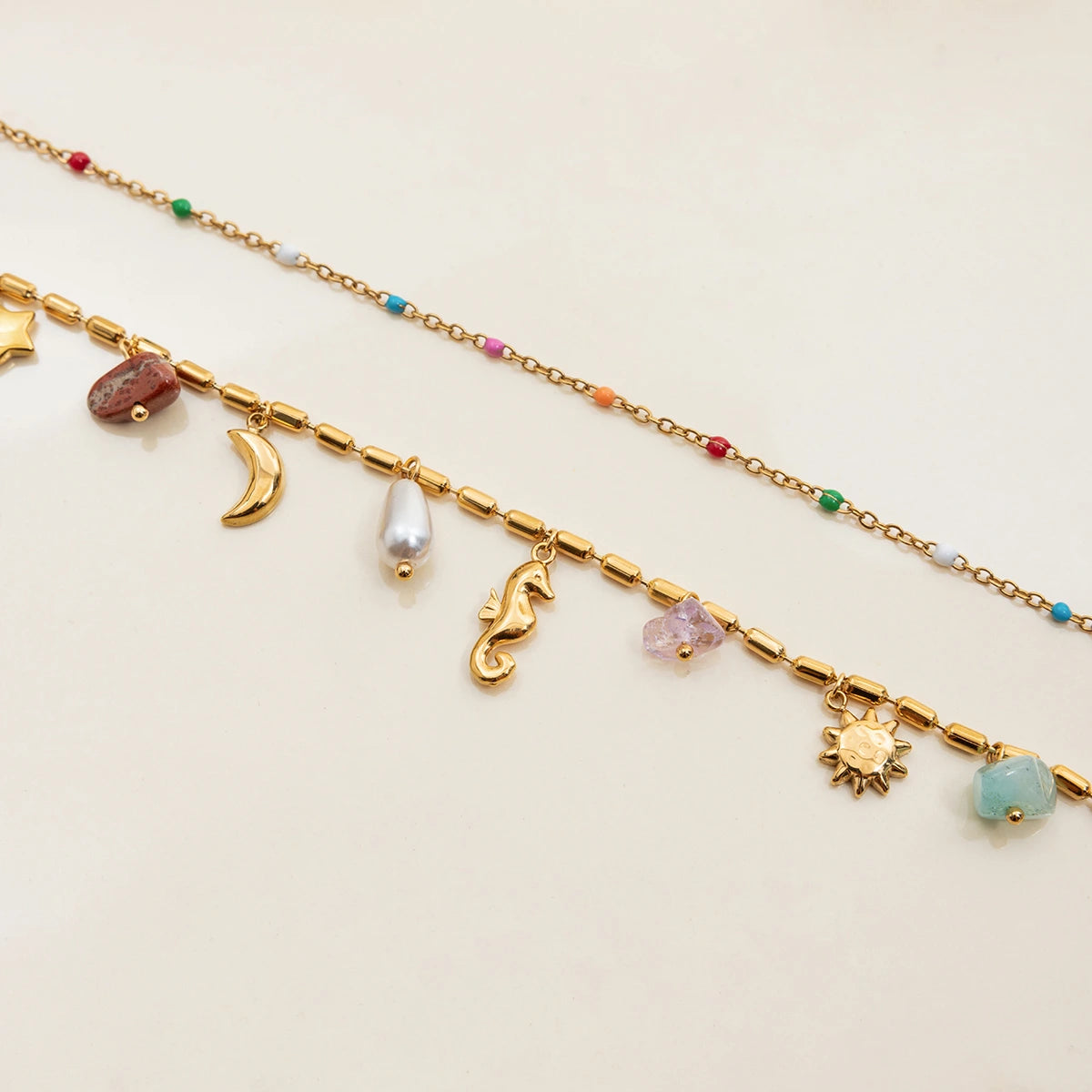 Demifine 18K Gold Plated Double Heart Pendant Necklace