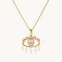 Evil Eye Zircon & Pearl Necklace – 18K Gold Plated Jewellery | Carryallco India
