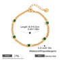 Green Stone Chain Bracelet – Specifications | 18K Gold Plated | Carryallco India