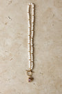 Pearl Heart Necklace Pink Stone – Detail View | 18K Gold Plated | Carryallco India