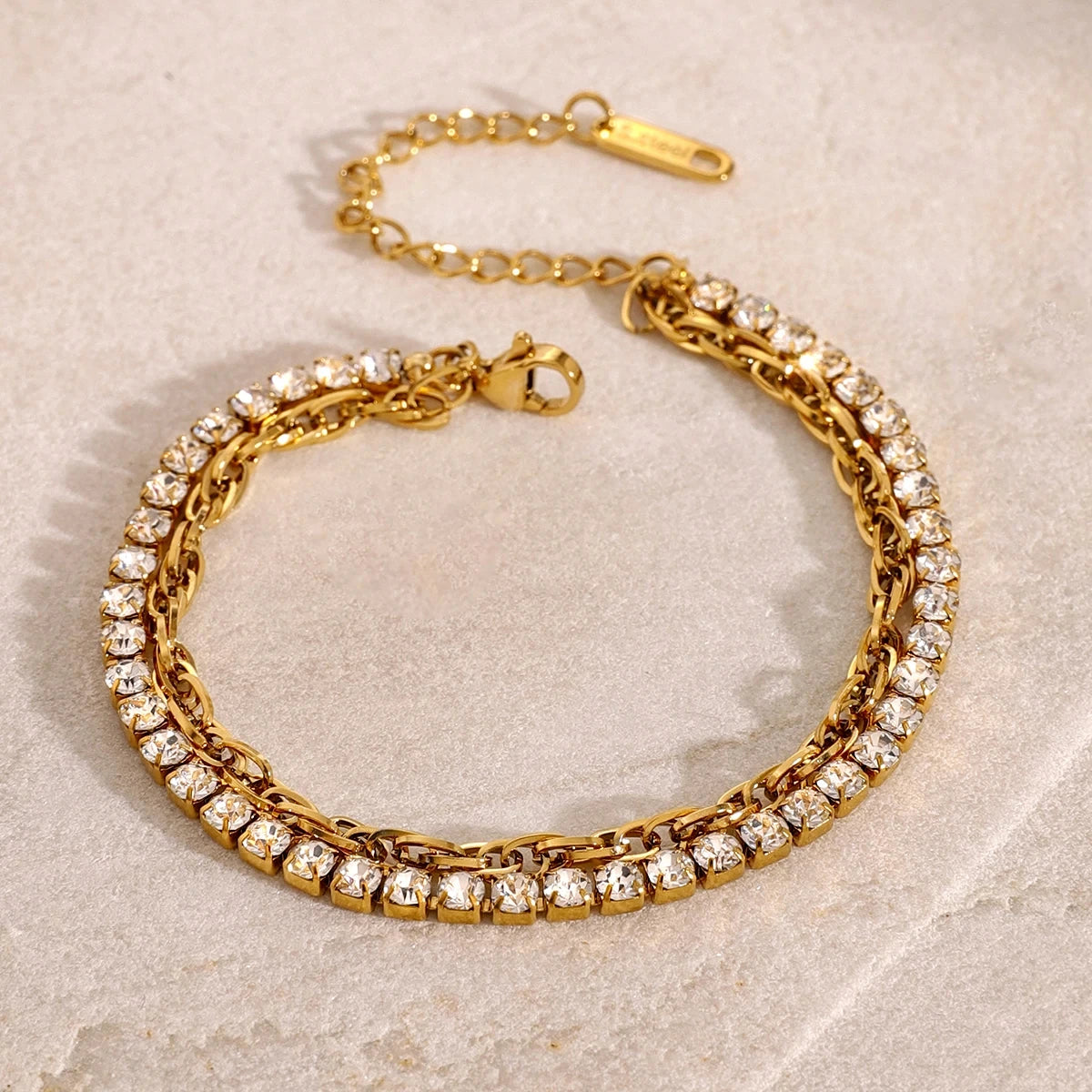 Layered Rhinestone Bracelet