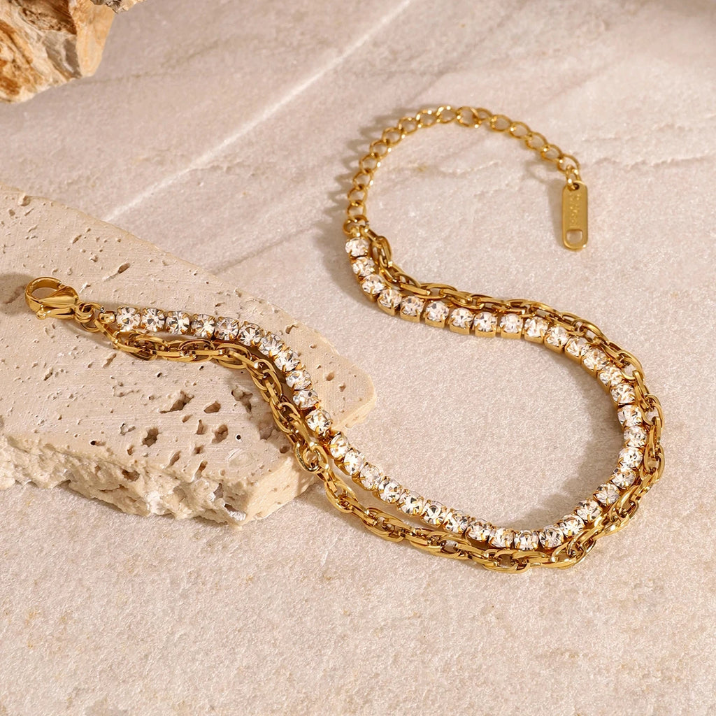 Demifine 18K Gold Plated Layered Bracelet