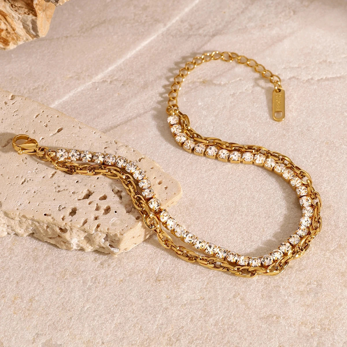 Layered Rhinestone Bracelet