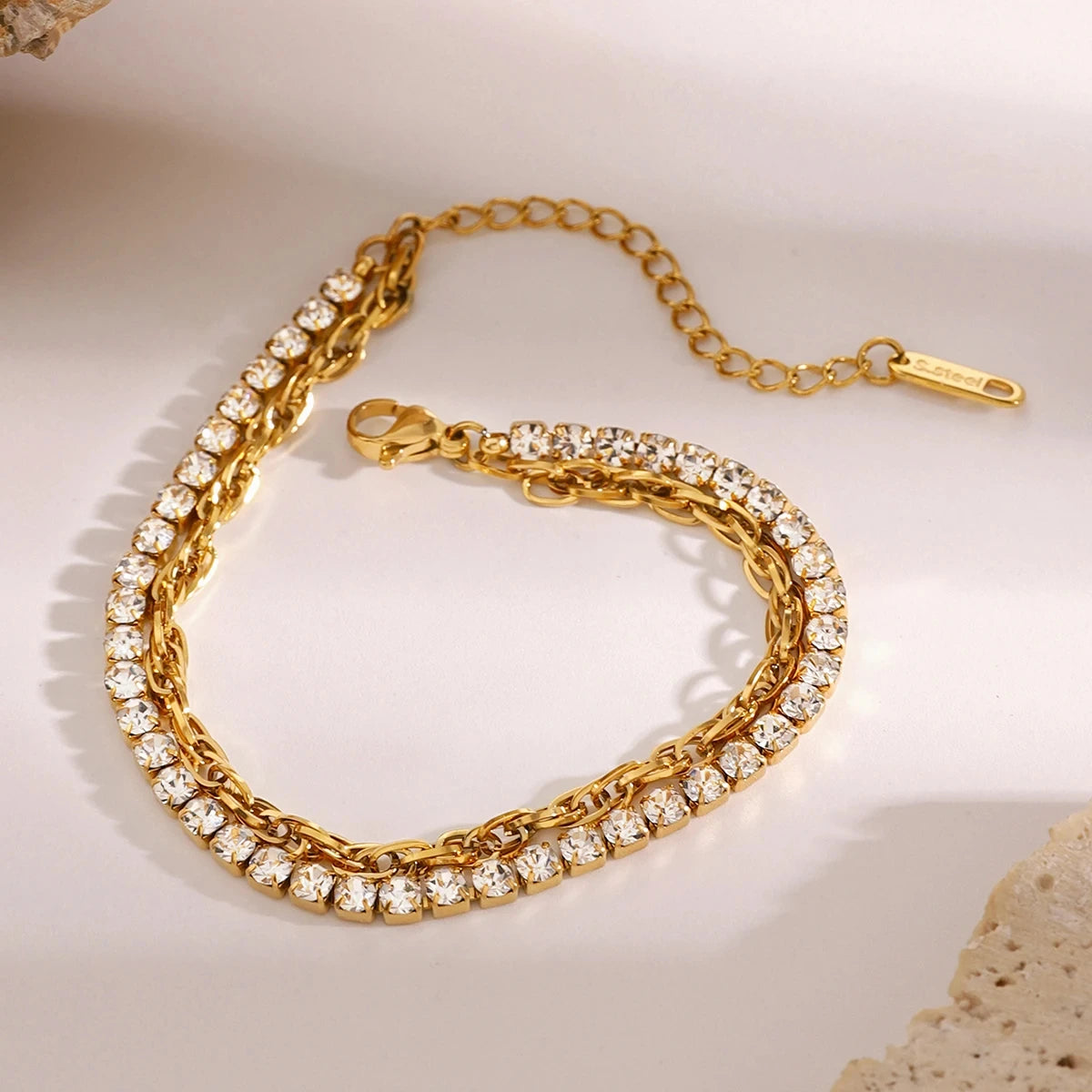 Layered Rhinestone Bracelet