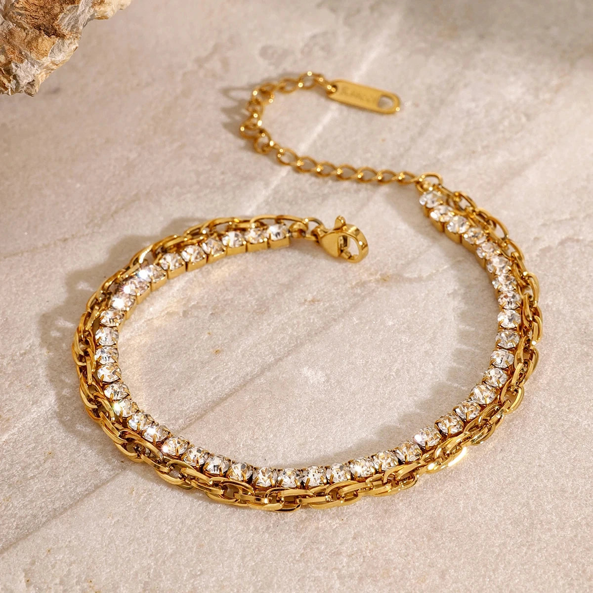 Layered Rhinestone Bracelet