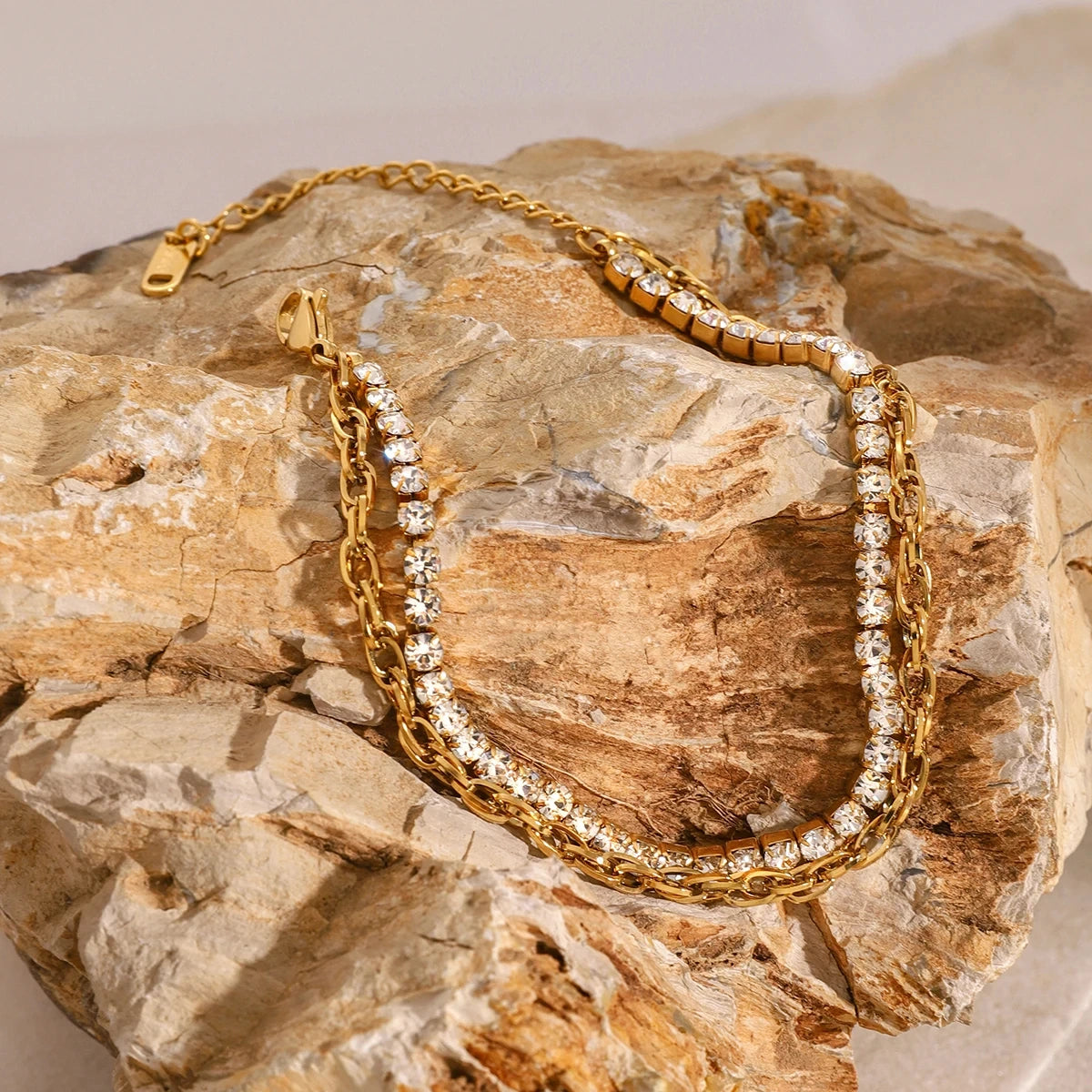 Layered Rhinestone Bracelet