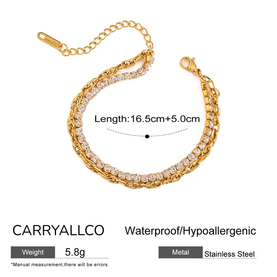 Layered Rhinestone Bracelet