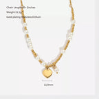 Demifine 18K Gold Plated Pearl Heart Pendant Necklace