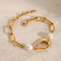 Pearl Link Bracelet – Detail View | 18K Gold Plated | Carryallco India