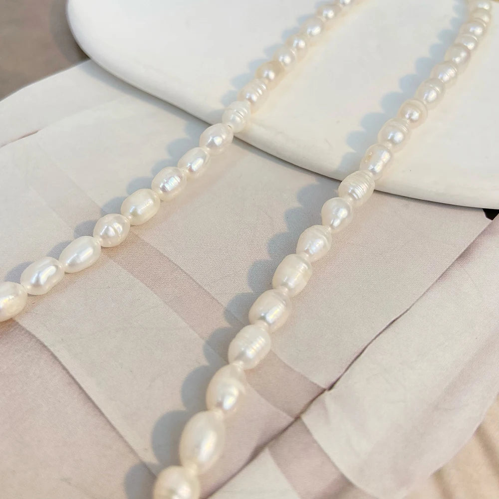 Demifine 18K Gold Plated Pearl Necklace with Square Zircon Pendant