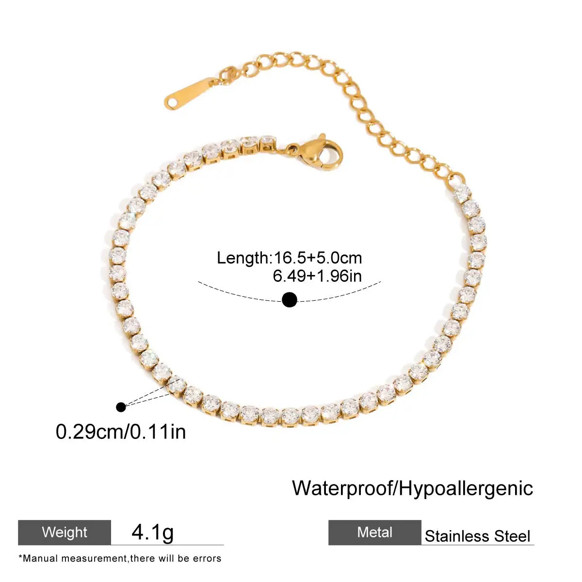 Gold bracelet with pearl-like beads on a white background
