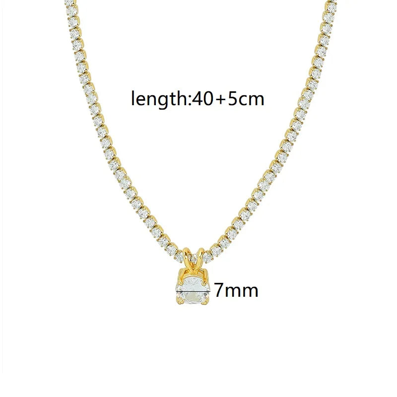 Zircon Tennis Necklace – 18K Gold Plated | CARRYALLCO