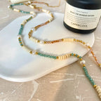 Demifine Freshwater Pearl & Glass Bead Necklace – 18K Gold Plated