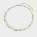 Demifine Freshwater Pearl & Glass Bead Necklace – 18K Gold Plated