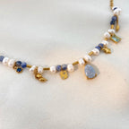 Demifine Freshwater Pearl & Natural Stone Bracelet – 18K Gold Plated