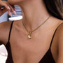 Heart & Pearl Pendant Necklace – Side View | 18K Gold Plated | Carryallco India