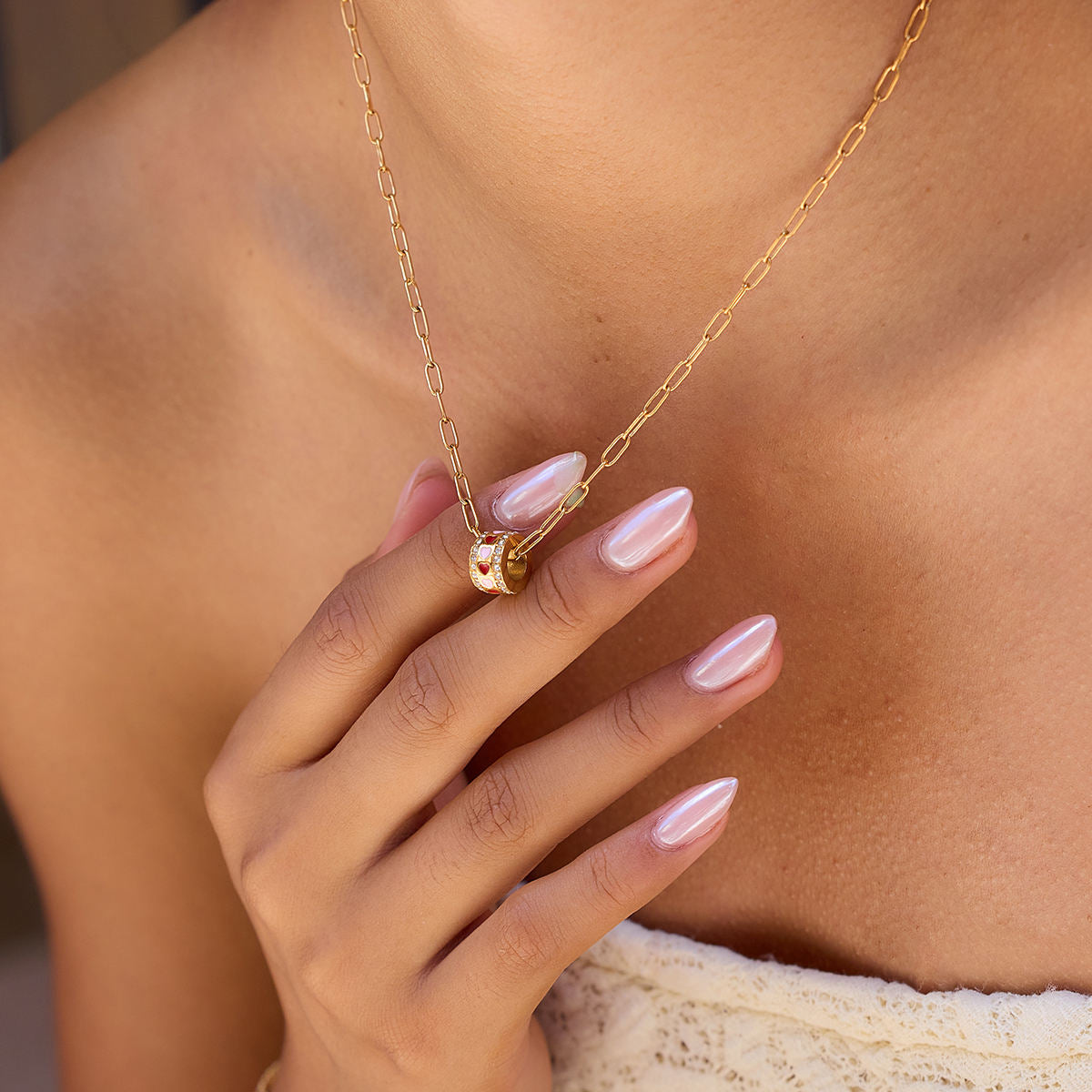 Demifine Lucky Bead Necklace – 18K Gold Plated