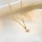 Demifine 18K Gold Plated Four Leaf Clover Zircon Pendant Necklace