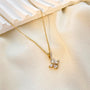 Four-Leaf Clover Zircon Pendant Necklace – 18K Gold Plated | CARRYALLCO