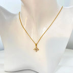 Demifine 18K Gold Plated Four Leaf Clover Zircon Pendant Necklace