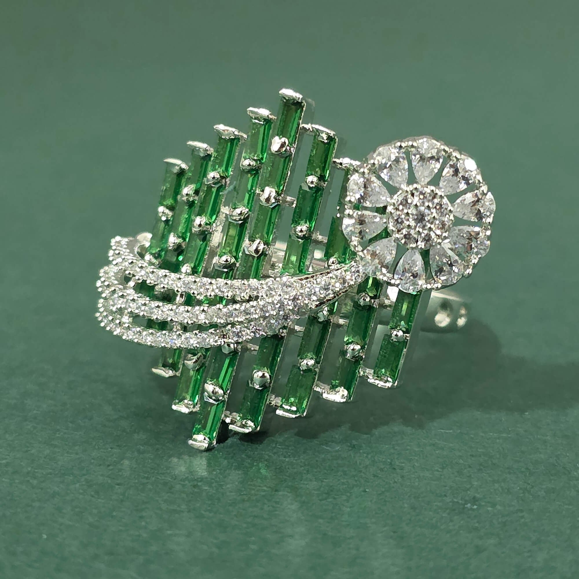 Designer American Diamond Statement Ring