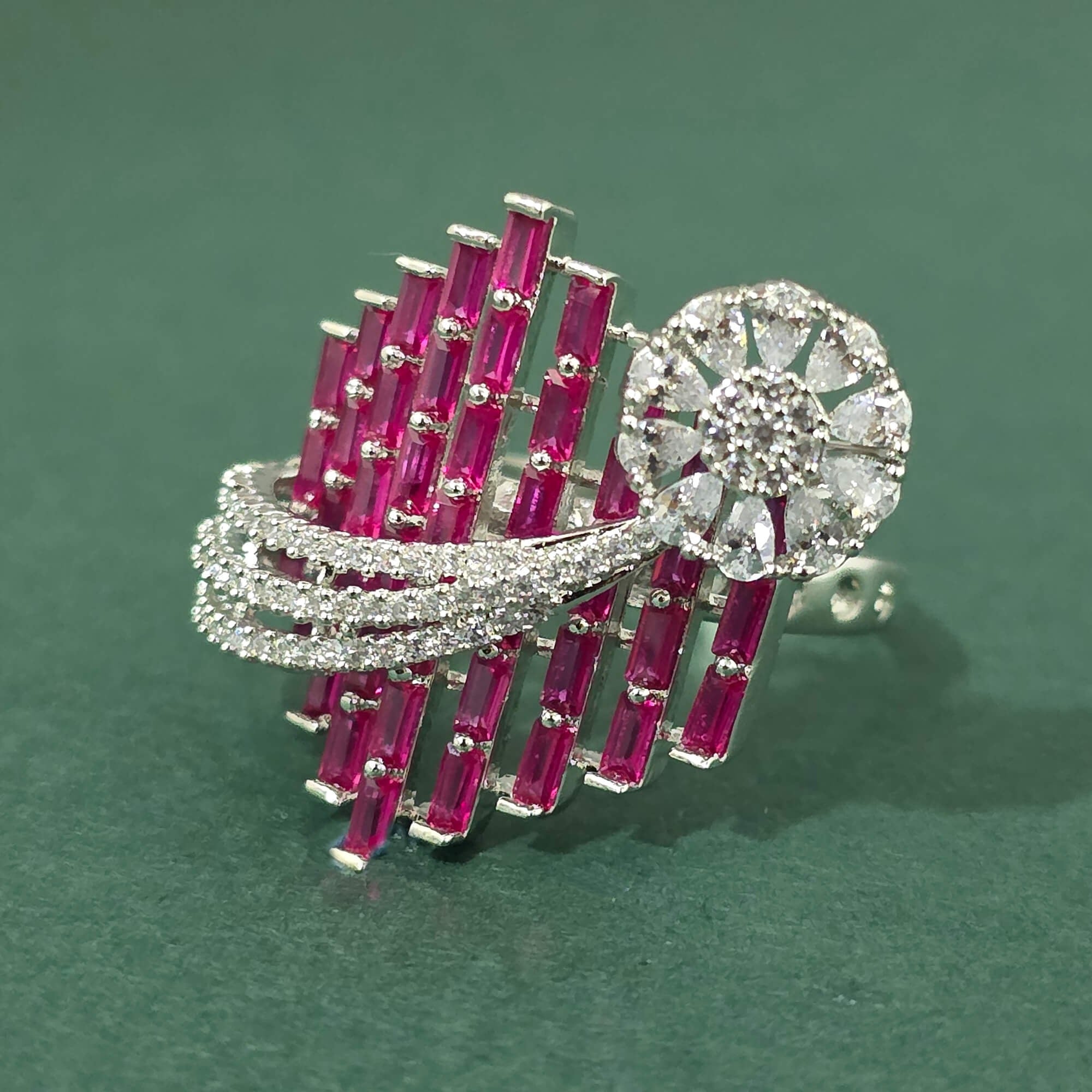 Designer American Diamond Statement Ring