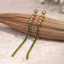 Emerald Elegance Tassel Earrings – 18K Gold Plated
