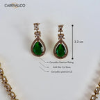 Emerald Radiance American Diamond Necklace Set
