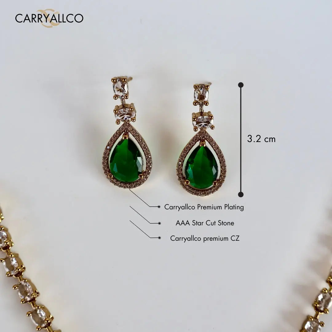 Emerald Radiance American Diamond Necklace Set