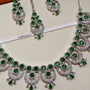 Emerald Bridal Jewellery Set – Pendant Close-up | American Diamond Jewellery | Carryallco India