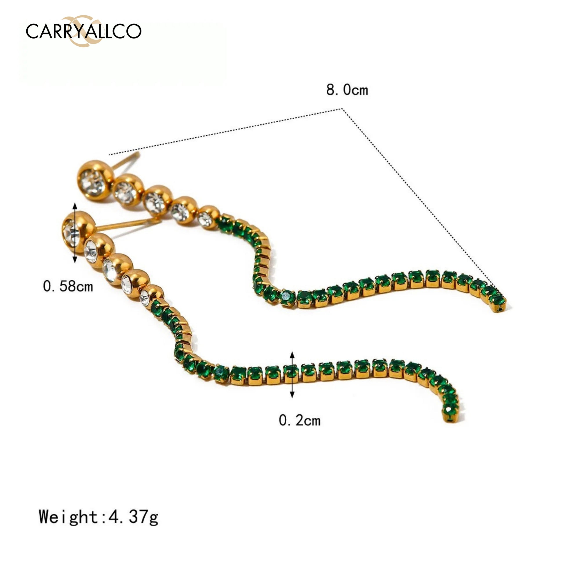 Emerald Elegance Tassel Earrings – 18K Gold Plated