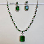 Emerald Glory American Diamond Necklace Set