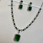 Emerald Glory American Diamond Necklace Set