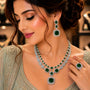 Emerald Splendor American Diamond Necklace Set | CARRYALLCO
