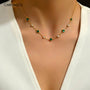 Carryallco 18k Gold Plated Emerald Zircon Necklace Carryallco