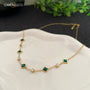 Carryallco 18k Gold Plated Emerald Zircon Necklace Carryallco