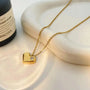 Zircon Solitaire Pendant Necklace – Detail View | 18K Gold Plated | Carryallco India
