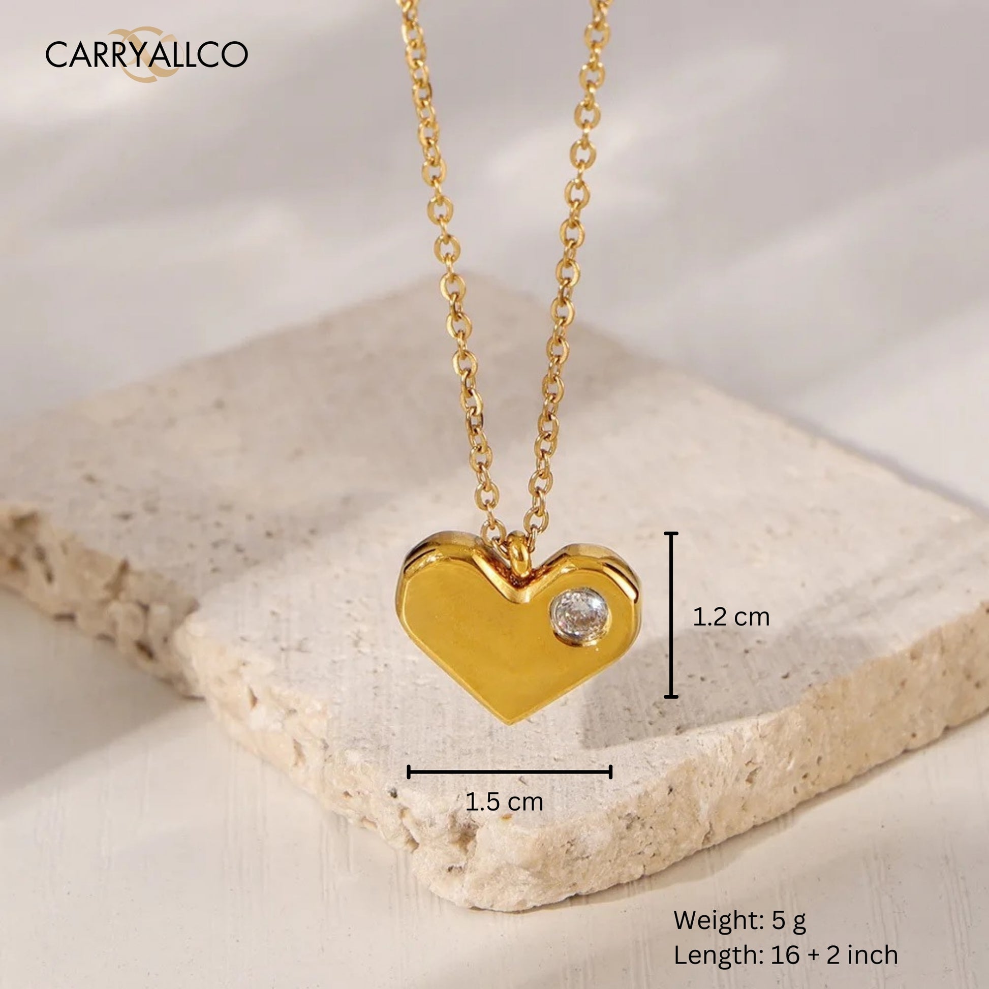 Eternal Spark Zircon Pendant – 18K Gold Plated