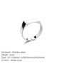 Silver ring with black accents on a white background