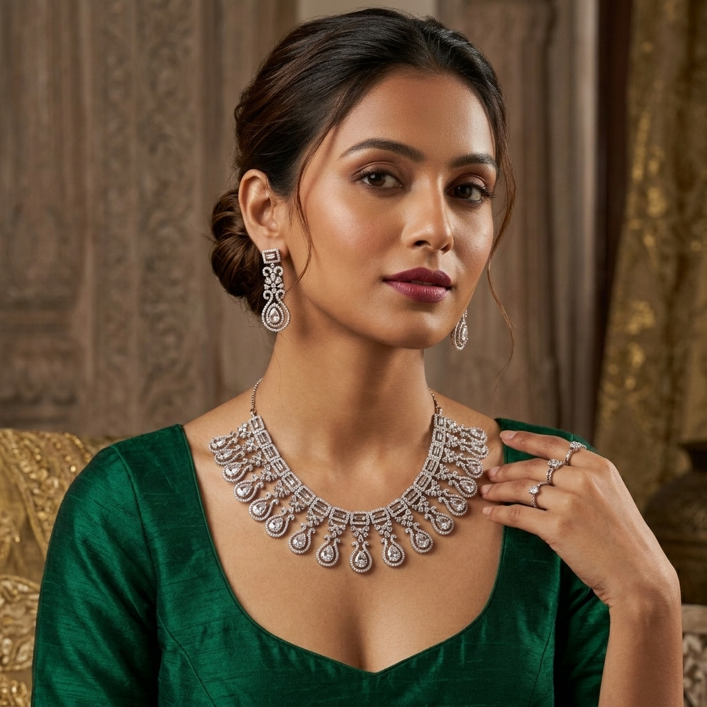 Imperial Glow American Diamond Necklace Set