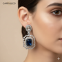Sapphire Allure American Diamond Earrings | CARRYALLCO