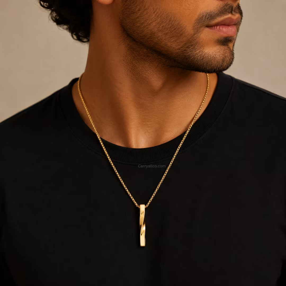 Geometric Minimalist Pendant Necklace | 18K Gold PVD