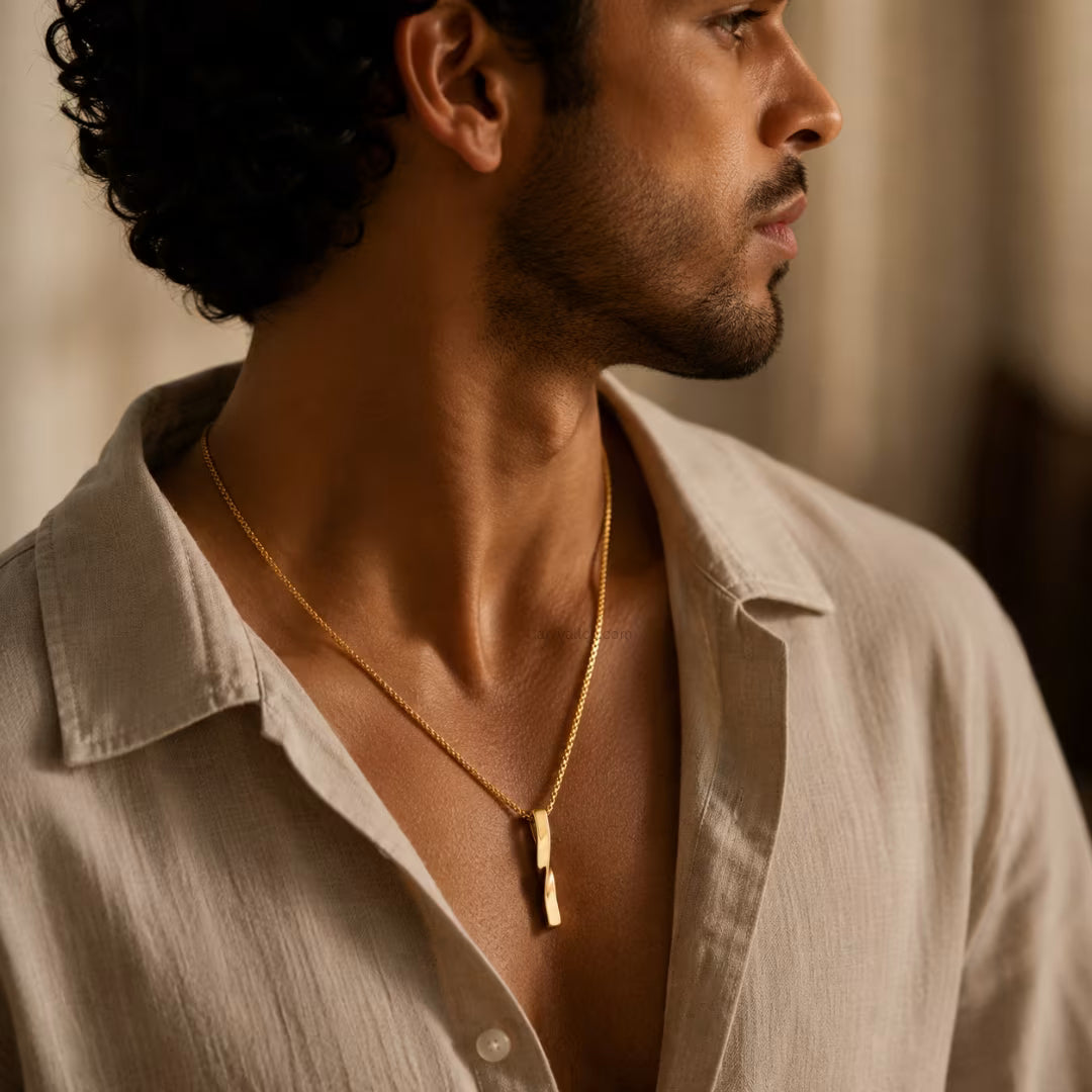 Geometric Minimalist Pendant Necklace | 18K Gold PVD
