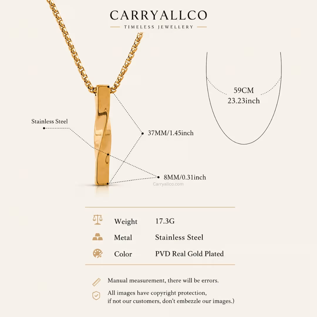 Geometric Minimalist Pendant Necklace | 18K Gold PVD