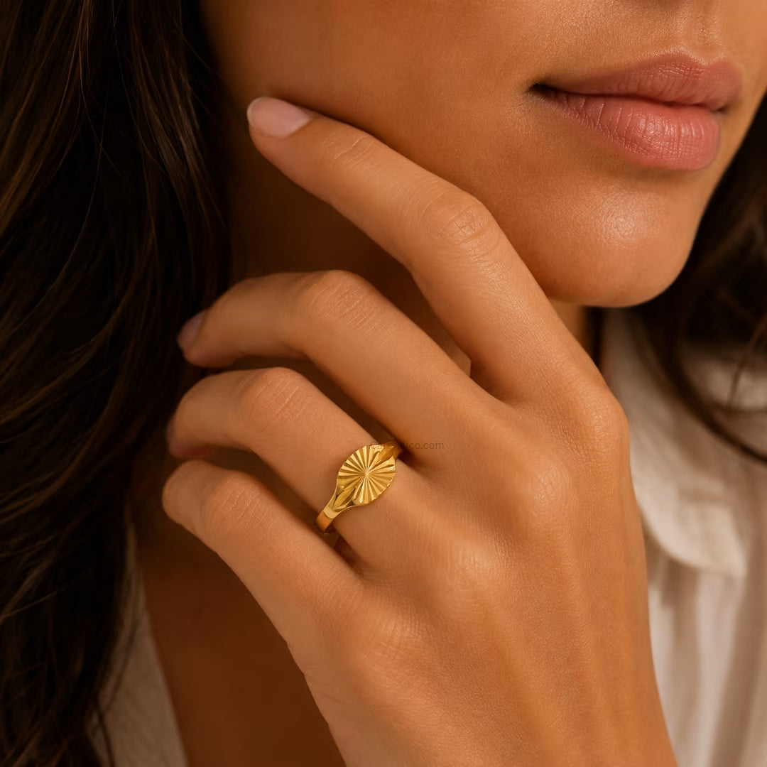 Geometric Stripe Thin Ring – 18K Gold PVD | CARRYALLCO