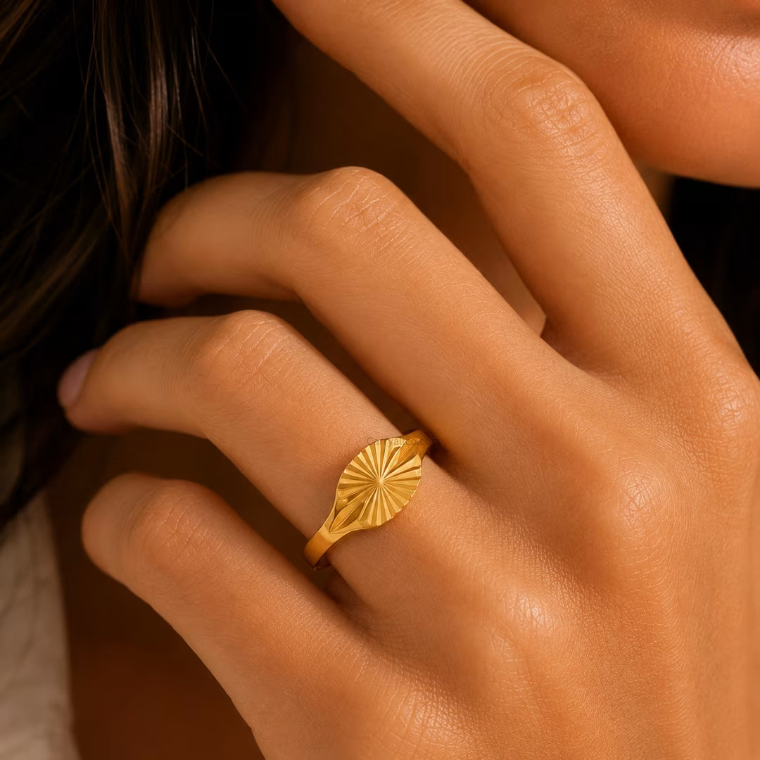 Geometric Stripe Thin Ring – 18K Gold PVD | CARRYALLCO